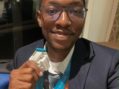 Paul Terran Lugobe, showing off his Medal of Excellence in Culinary Arts that he won at the 48th WorldSkills Competition held in Shanghai, China Paul Terran Lugobe, showing off his Medal of Excellence in Culinary Arts that he won at the 48th WorldSkills Competition held in Shanghai, China